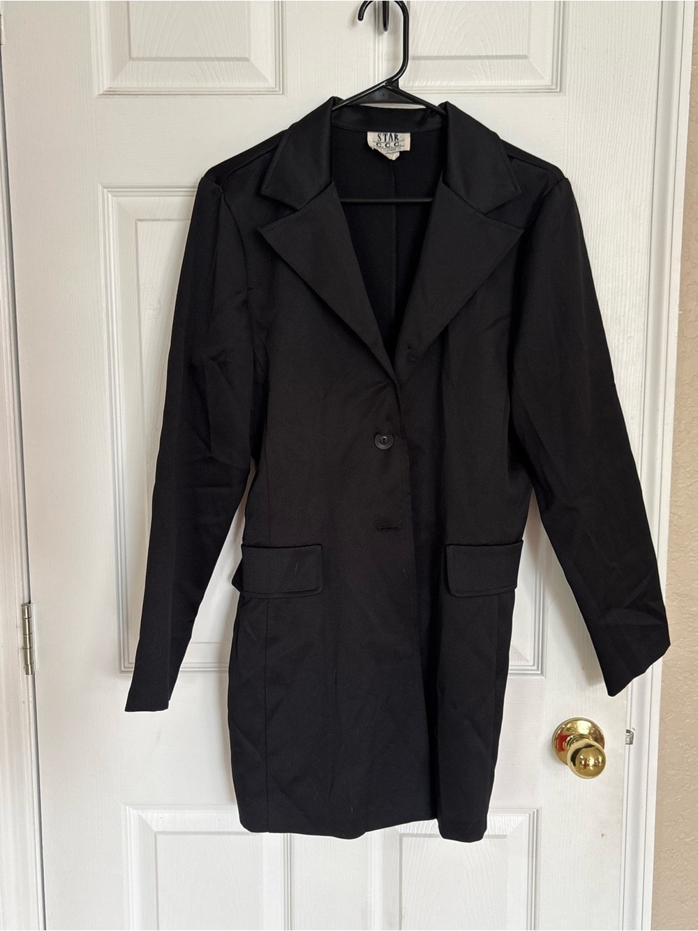Star C.C.C. Black Longline Blazer Jacket Large Career Office Minimalist Chic